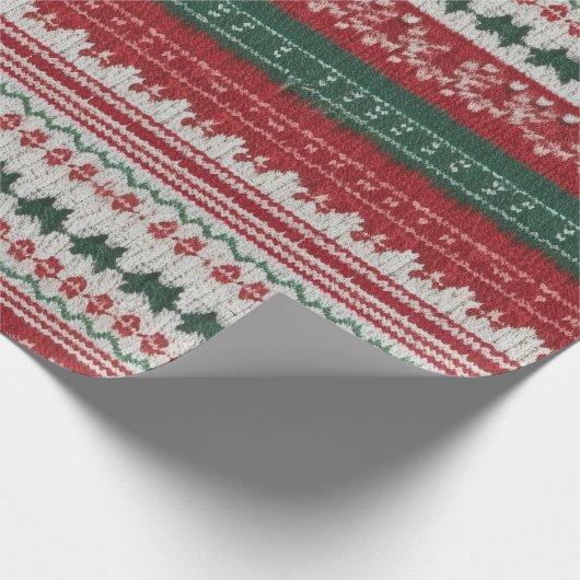 Glorious Tacky Ugly Christmas Sweater Design Geschenkpapier (Ecke)