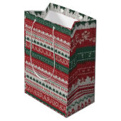 Glorious Tacky Ugly Christmas Sweater Design Mittlere Geschenktüte (Rückseite Schrägansicht)