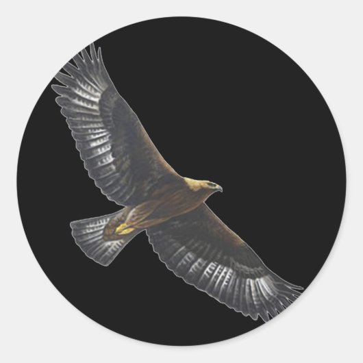 Glorius Golden Eagle Soaring Runder Aufkleber (Vorderseite)