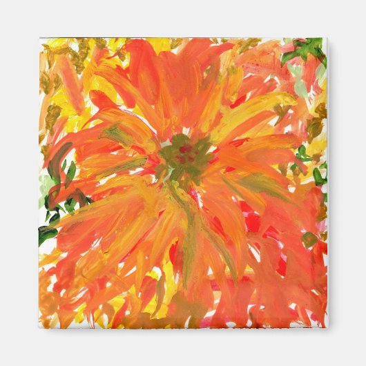 Glororange-Blume-Magnet Magnet (Vorne)