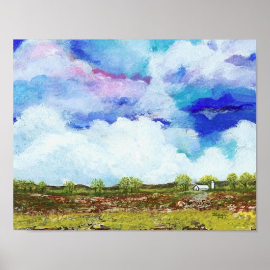 Glorreiche Abstrakte Landschaft Art Bauernhof Poster (Vorne)