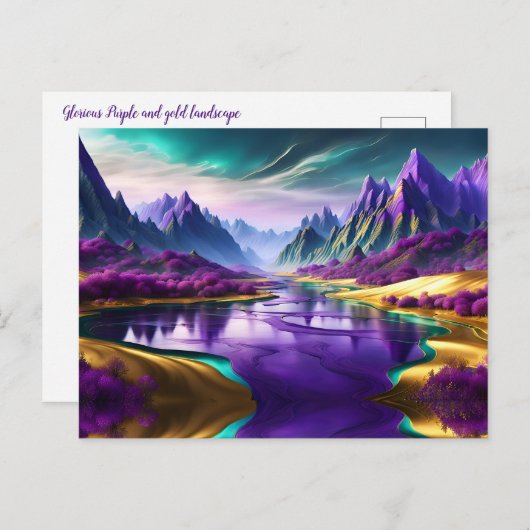 Glorreiche Lila und goldene Landschaft Postkarte (Vorne/Hinten)