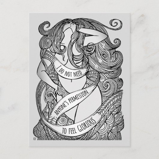 Glorreiche Postkarte in Grau (Vorderseite)