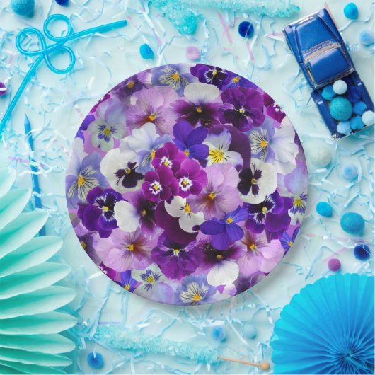 Glorreiche Stiefmütterchen Pappteller (Party)