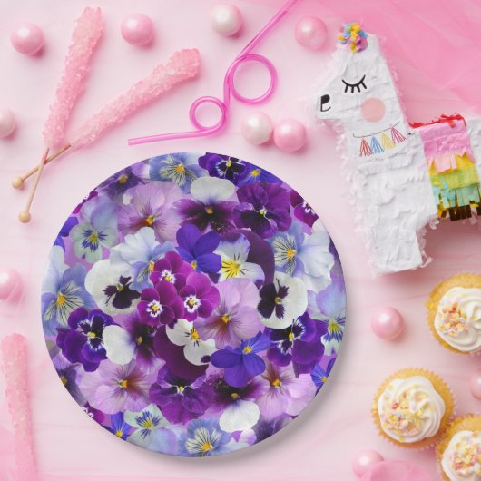 Glorreiche Stiefmütterchen Pappteller (Party)