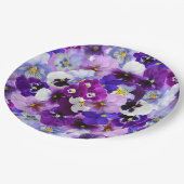 Glorreiche Stiefmütterchen Pappteller (Schrägansicht)