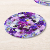 Glorreiche Stiefmütterchen Runder Pappuntersetzer (Angewinkelt)