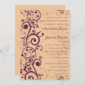 Glorreiche Vintag-Hochzeitseinladung Einladung (Vorne/Hinten)