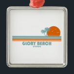 Glory Beach Georgia Sun Palm Trees Ornament Aus Metall<br><div class="desc">Glory Beach liegt an der Südostküste der georgischen Jekyll-Insel,  im St. Andrew's Beach.</div>