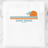Glory Beach Georgia Sun Palm Trees Rechteckiger Aufkleber (Tasche)