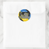 GLORY FÜR DIE UKRAINE RUNDER AUFKLEBER (Tasche)