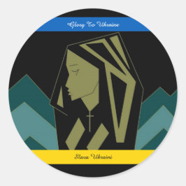 GLORY FÜR DIE UKRAINE RUNDER AUFKLEBER