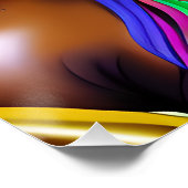 Glory Queen Rainbow Niedlich Hair Black Melanin Af Poster (Ecke)