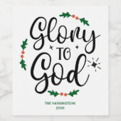 Glory to God Christian Christmas Custom Religious Weinetikett (Einzelnes Label)