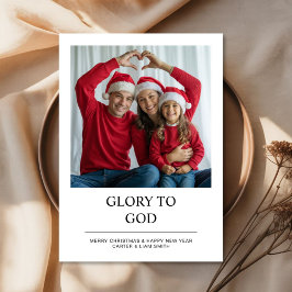Glory to God Faith Family Christmas Photo Card Feiertagskarte
