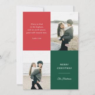 Glory to God Luke 2:14 Bible Christmas Photo Card Feiertagskarte