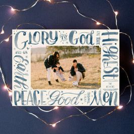 Glory to God Watercolor Brush Letters Feiertagskarte