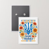 Glory to Heroes. Supporting UKRAINE Button (Vorderseite/Rückseite)