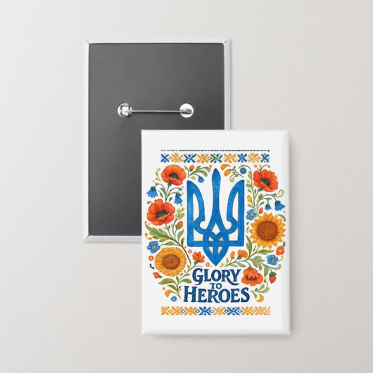 Glory to Heroes. Supporting UKRAINE Button (Vorderseite/Rückseite)