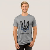 Glory to Heroes. UKRAINE. Trident. Tri-Blend Shirt (Vorderseite voll)