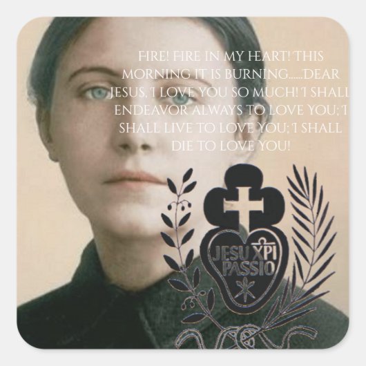 GLORY TO SAINT GEMMA QUADRATISCHER AUFKLEBER (Vorderseite)