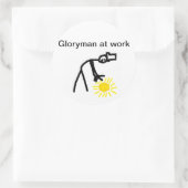 Gloryman at Work Runder Aufkleber (Tasche)