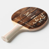 Gloss Stain Boards Leaf Wedding Monogram Tischtennis Schläger (Vorderseite)