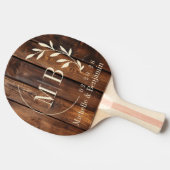 Gloss Stain Boards Leaf Wedding Monogram Tischtennis Schläger (Seitenansicht)