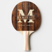 Gloss Stain Boards Monogram & Name Overlay Tischtennis Schläger (Rückseite)