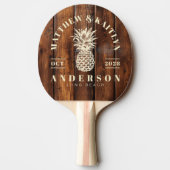 Gloss Stain Boards Tropical Pineapple Wedding Tischtennis Schläger (Rückseite)