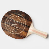 Gloss Stain Boards Wedding Monogram Tischtennis Schläger (Seitenansicht)