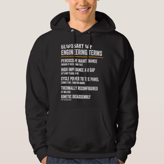 Glossar der Begriffsdefinition des Ingenieurs Hoodie (Vorderseite)