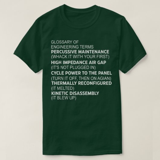 Glossar der technischen Begriffe Percussive Mainte T-Shirt (Design vorne)