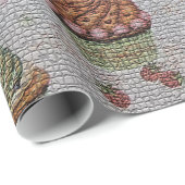 Glossar Moderner Vintager Blumenkuchen Geschenkpapier (Rolleneckpunkt)