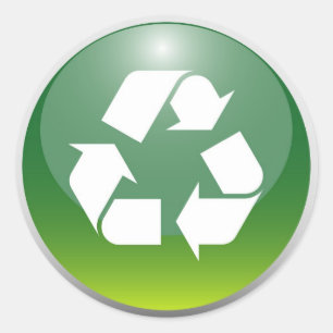 Glossar Recycelnd Zeichen Runder Aufkleber