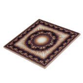 Glossarblütenmuster gerahmtes Fraktal Fliese (Seite)