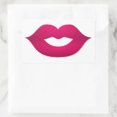 Glossare, dunkelrosa Lippen, Klebekleber Rechteckiger Aufkleber (Tasche)
