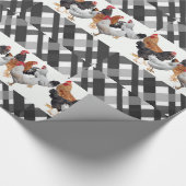Glossarmaturpapier Hühner Kariert Geschenkpapier (Ecke)