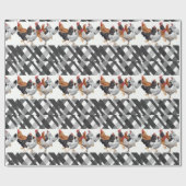 Glossarmaturpapier Hühner Kariert Geschenkpapier (Flach)