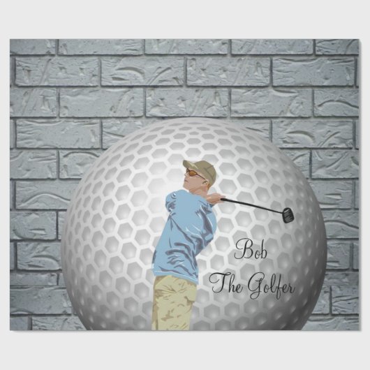 Glosses Wrapping Paper, Golf Golfgolfer Geschenkpapier (Flach)