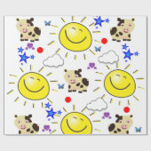 Glosses Wrapping Paper, Kuh Sun Hearfly Butterfly Geschenkpapier (Flach)