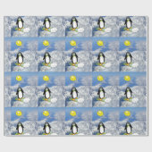 Glosses Wrapping Paper, Pinguin Skiing Mountains Geschenkpapier (Flach)
