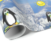 Glosses Wrapping Paper, Pinguin Skiing Mountains Geschenkpapier (Rolleneckpunkt)