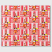 Glosses Wrapping Paper, Red Stripe Clown Popcorn Geschenkpapier (Flach)