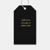 Glossgold Weihnachtsbaum schwarz Geschenkanhänger (Rückseite)