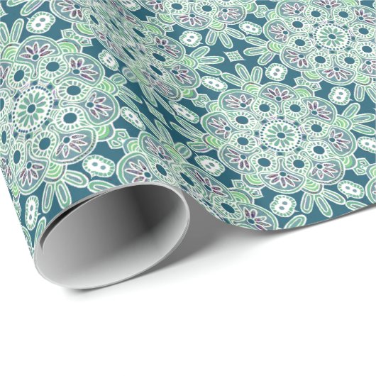 Glossgrün Geschenkpapier (Rolleneckpunkt)