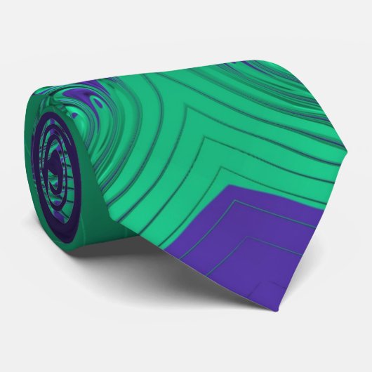 Glossgrün und Lila ~ original ~ Krawatte (Gerollt)