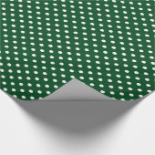 Glossgrün-weiße Polka-Punktmuster Weihnachten Geschenkpapier (Ecke)
