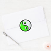 Glossgrün Yin Yang in Balance Runder Aufkleber (Umschlag)