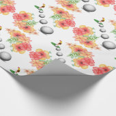 Glossopapier, Golfbälle Golfer Blume Geschenkpapier (Ecke)